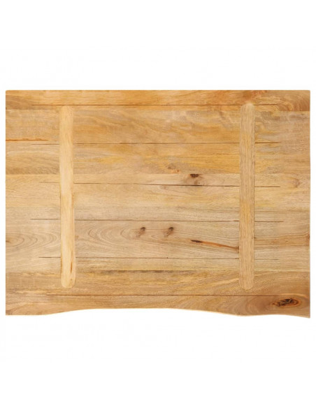 Piano Tavolo Bordi Vivi 80x60x3,8 cm in Legno Massello di Mango