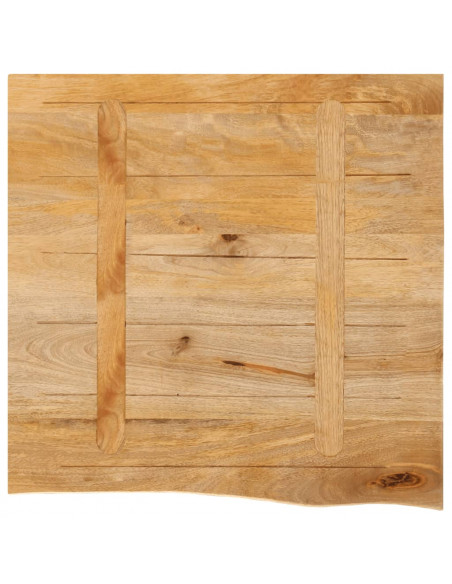 Piano Tavolo Bordi Vivi 80x80x2,5 cm in Legno Massello di Mango