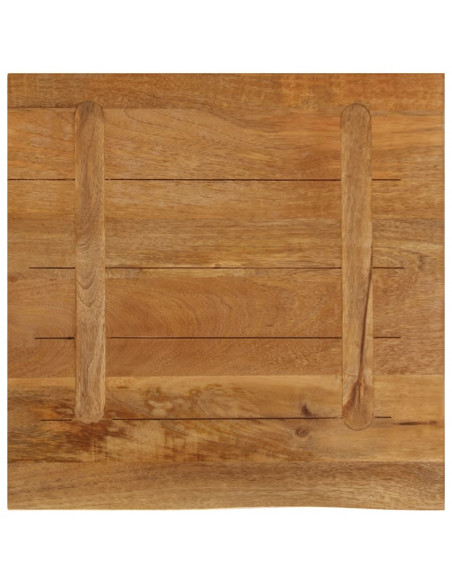 Piano Tavolo Bordi Vivi 80x80x3,8 cm in Legno Massello di Mango