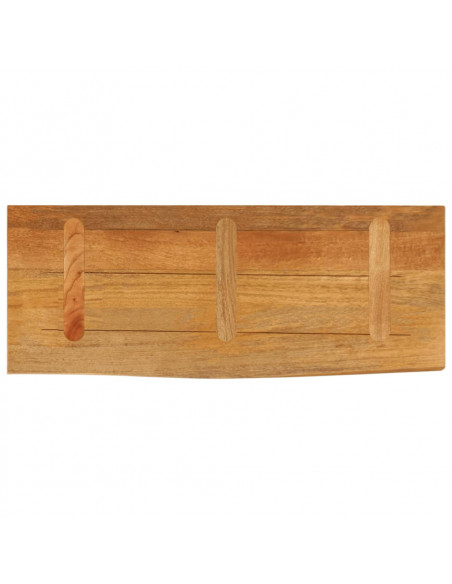 Piano Tavolo Bordi Vivi 90x30x2,5 cm in Legno Massello di Mango