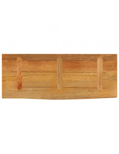 Piano Tavolo Bordi Vivi 90x40x2,5 cm in Legno Massello di Mango