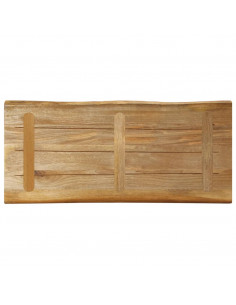 Piano Tavolo Bordi Vivi 90x40x2,5cm Legno Massello Mango Grezzo