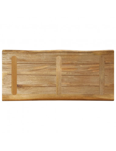 Piano Tavolo Bordi Vivi 90x40x2,5cm Legno Massello Mango Grezzo