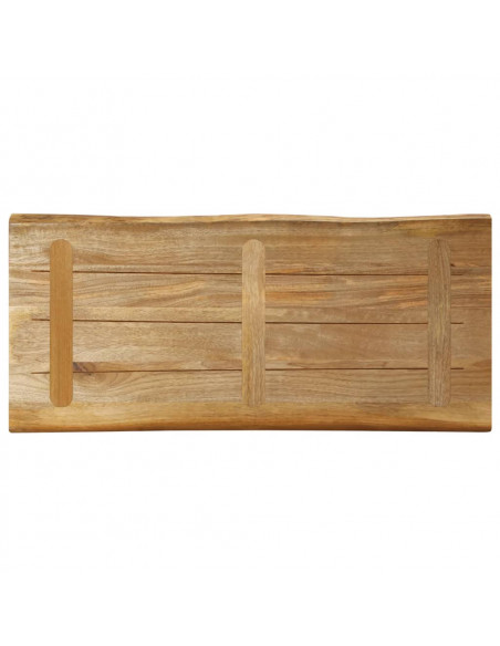 Piano Tavolo Bordi Vivi 90x40x3,8cm Legno Massello Mango Grezzo