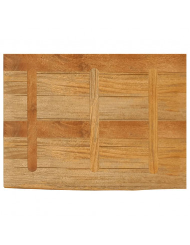 Piano Tavolo Bordi Vivi 90x60x2,5 cm in Legno Massello di Mango