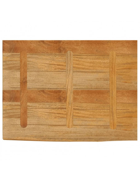 Piano Tavolo Bordi Vivi 90x60x2,5 cm in Legno Massello di Mango