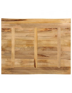 Piano Tavolo Bordi Vivi 90x80x2,5cm Legno Massello Mango Grezzo