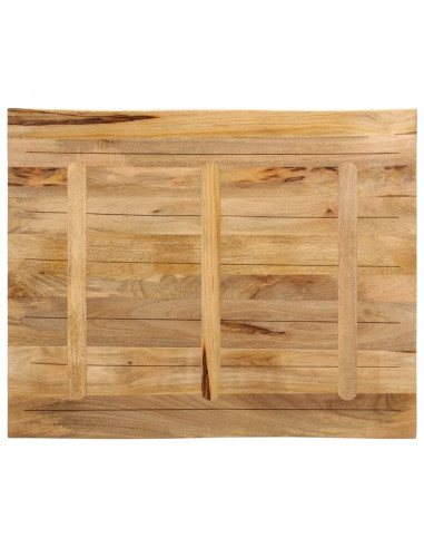 Piano Tavolo Bordi Vivi 90x80x2,5cm Legno Massello Mango Grezzo