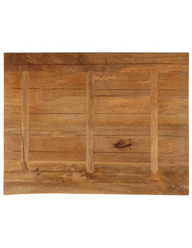 Piano Tavolo Bordi Vivi 90x80x3,8 cm in Legno Massello di Mango