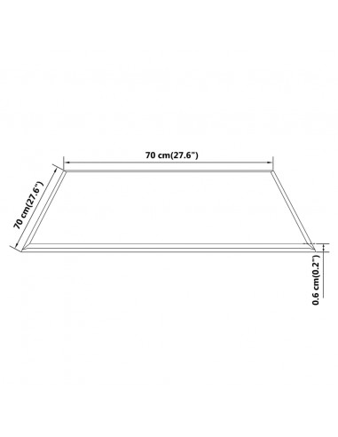 Piano Tavolo in Vetro Temperato Quadrato 700x700 mm