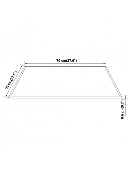 Piano Tavolo in Vetro Temperato Quadrato 700x700 mm