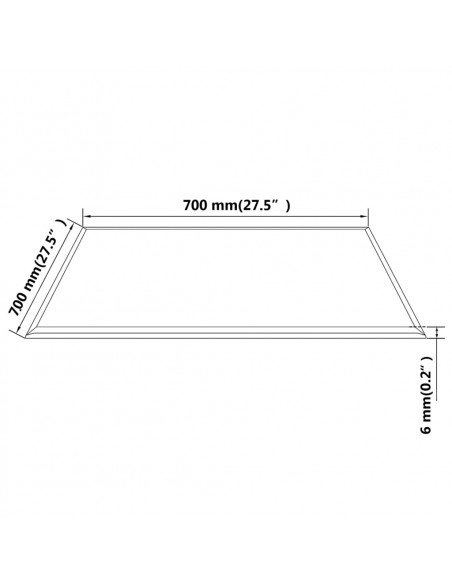 Piano Tavolo in Vetro Temperato Quadrato 700x700 mm