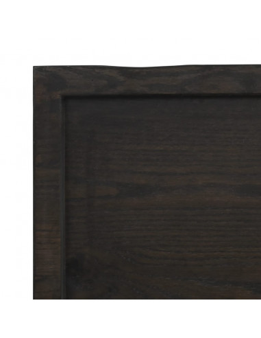 Piano Tavolo Marrone 100x40x(2-4) cm Rovere Massello Trattato