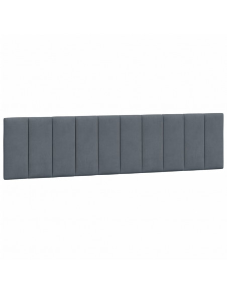 Giroletto con Testiera Grigio Scuro 200x200 cm in Velluto