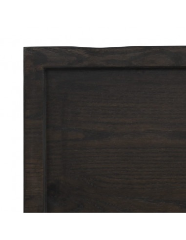 Piano Tavolo Marrone 220x50x(2-4) cm Rovere Massello Trattato