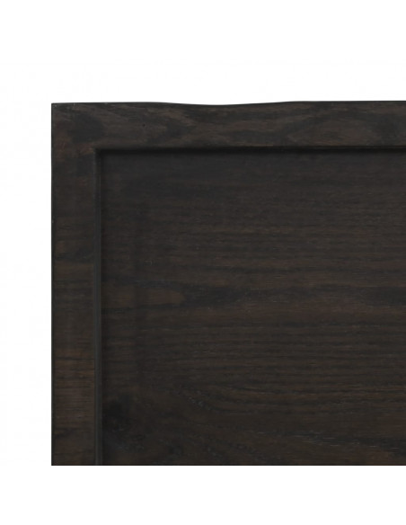 Piano Tavolo Marrone 220x50x(2-4) cm Rovere Massello Trattato