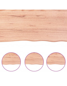 Piano Tavolo Marrone Chiaro 100x50x(2-4) cm Rovere Non Trattato