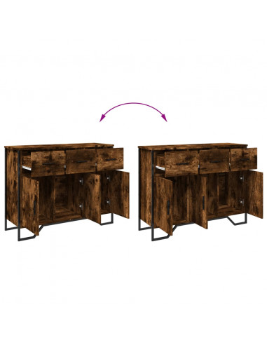 Credenza Rovere Fumo 97x32,5x74,5 cm in Legno Multistrato