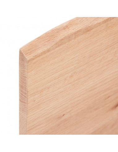 Piano Tavolo Marrone Chiaro 80x50x2 cm in Rovere Non Trattato