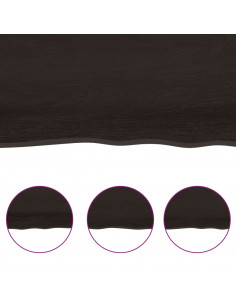 Piano Tavolo Marrone Scuro 120x40x(2-4)cm Rovere Non Trattato