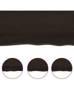 Piano Tavolo Marrone Scuro 140x50x(2-6)cm Rovere Non Trattato