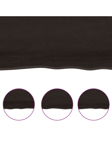 Piano Tavolo Marrone Scuro 140x60x(2-4)cm Rovere Non Trattato