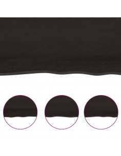 Piano Tavolo Marrone Scuro 200x60x(2-4) cm Rovere Non Trattato