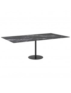 Piano Tavolo Nero 120x65 cm 8mm Vetro Temperato Design Marmo