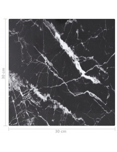 Piano Tavolo Nero 30x30 cm 6 mm Vetro Temperato Design Marmo