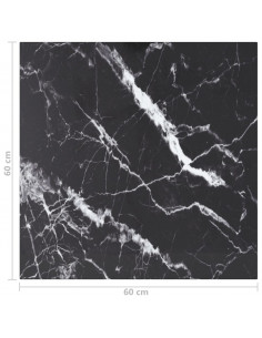 Piano Tavolo Nero 60x60 cm 6 mm Vetro Temperato Design Marmo