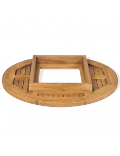 Piano Tavolo per Cassa di Birra in Legno di Teak 70 cm