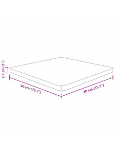Piano Tavolo Quadrato Marrone Scuro 40x40x2,5cm Rovere Trattato