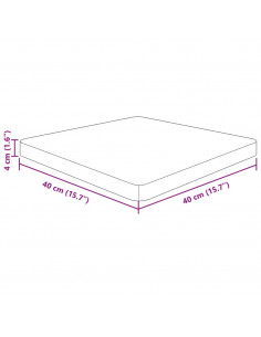 Piano Tavolo Quadrato Marrone Scuro 40x40x4cm Rovere Trattato