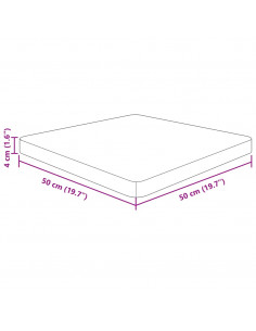 Piano Tavolo Quadrato Marrone Scuro 50x50x4cm Rovere Trattato