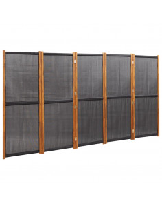 Paravento a 5 Pannelli Nero 350x180 cm 2