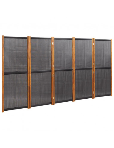 Paravento a 5 Pannelli Nero 350x180 cm