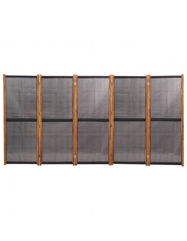 Paravento a 5 Pannelli Nero 350x180 cm