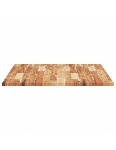 Piano Tavolo Rettangolare 100x80x2cm Legno Massello di Acacia