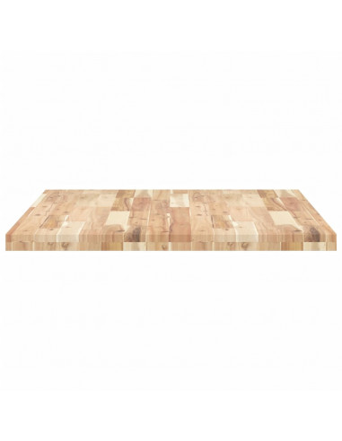 Piano Tavolo Rettangolare 100x80x4cm Legno Massello di Acacia