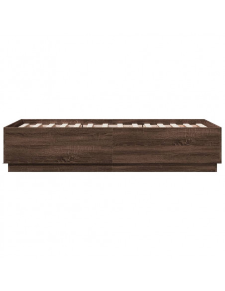 Giroletto Luci LED Rovere Marrone 90x190cm in Legno Multistrato
