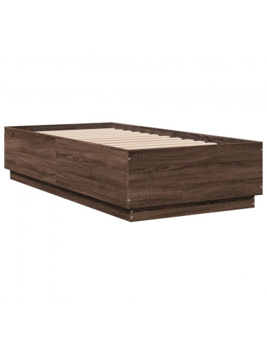 Giroletto Luci LED Rovere Marrone 90x190cm in Legno Multistrato