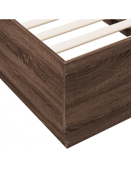 Giroletto Luci LED Rovere Marrone 90x190cm in Legno Multistrato