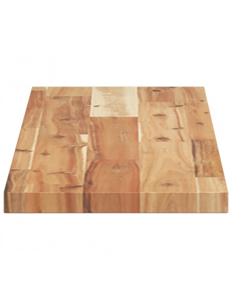 Piano Tavolo Rettangolare 80x20x2cm in Legno Massello di Acacia