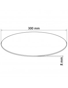 Piano Tavolo Rotondo in Vetro Temperato 300 mm