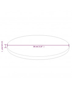 Piano Tavolo Rotondo Marrone Chiaro Ø30x1,5 cm Rovere Trattato