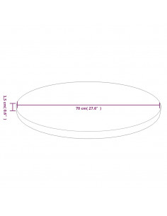 Piano Tavolo Rotondo Marrone Chiaro Ø70x1,5 cm Rovere Trattato