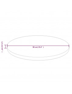 Piano Tavolo Rotondo Marrone Chiaro Ø90x1,5 cm Rovere Trattato