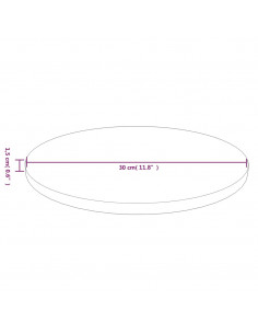 Piano Tavolo Rotondo Marrone Scuro Ø30x1,5 cm Rovere Trattato