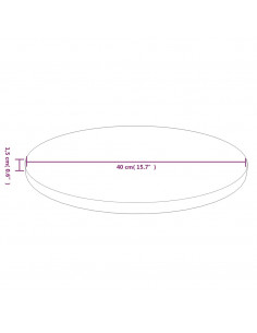 Piano Tavolo Rotondo Marrone Scuro Ø40x1,5 cm Rovere Trattato