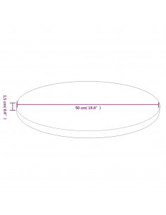 Piano Tavolo Rotondo Marrone Scuro Ø50x1,5 cm Rovere Trattato